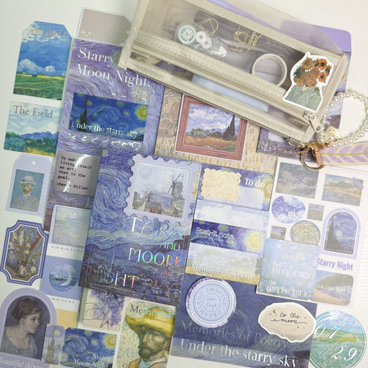 Starry Night Journaling Set – Violet Blue Scrapbooking & Junk Journal Kit