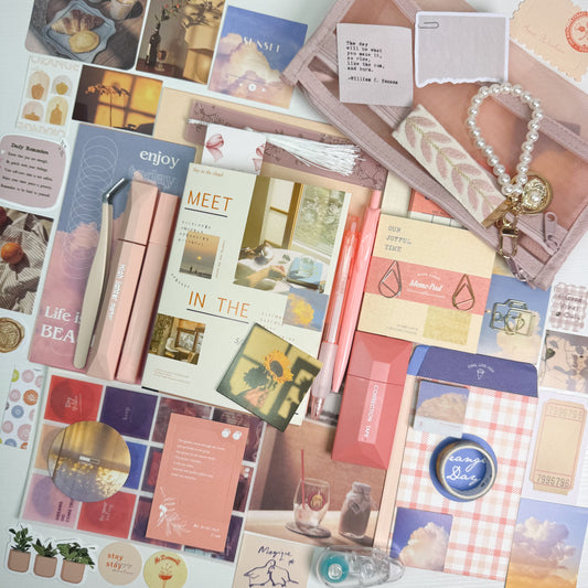 Golden Hour Journaling Set – Sunset Peach Scrapbooking & Junk Journal Kit