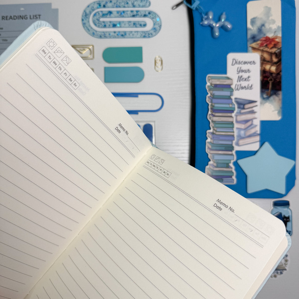 Sky Blue Reader's Stationery Set